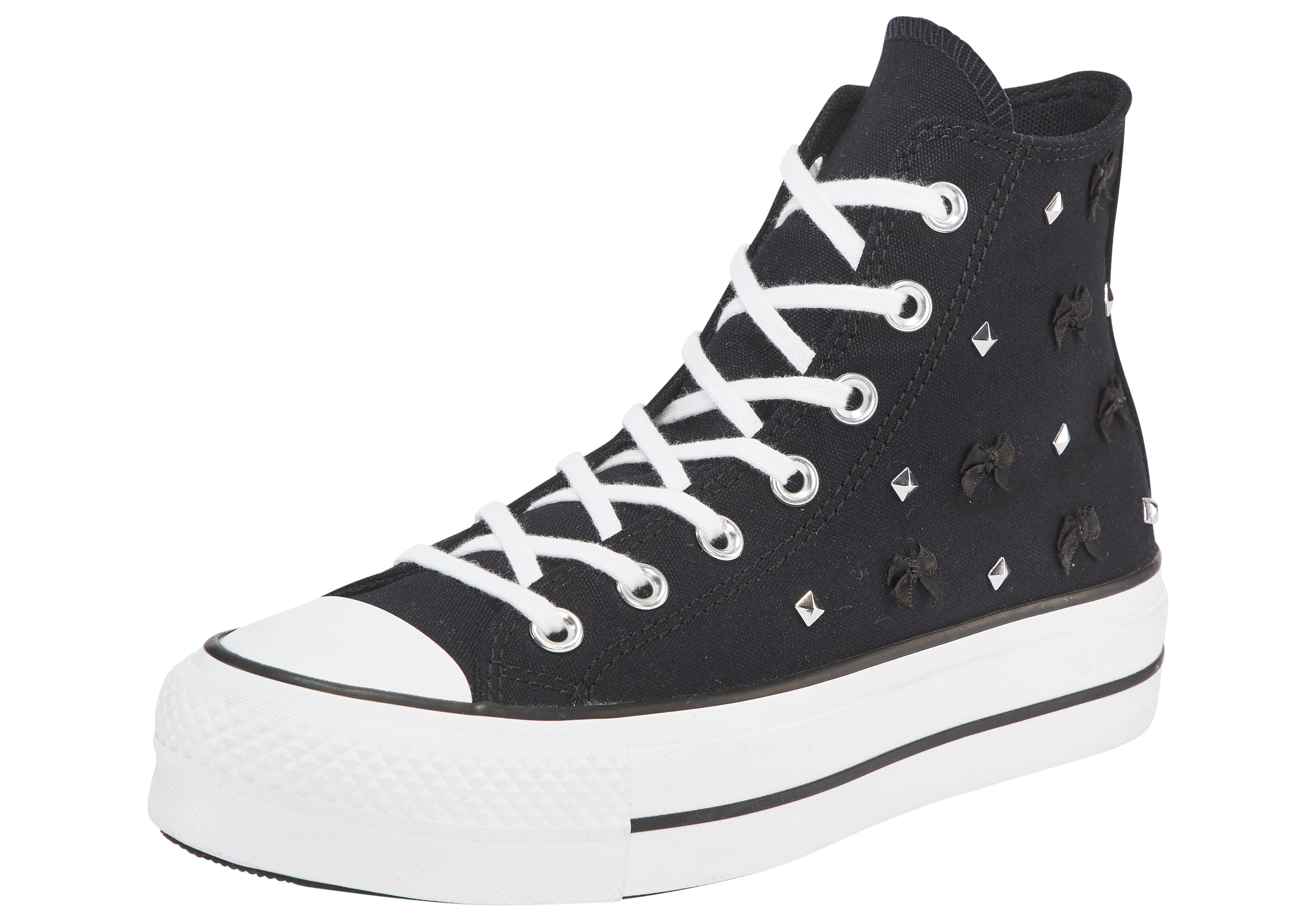 Sneaker CONVERSE "CHUCK TAYLOR ALL STAR LIFT", Damen, Gr. 37, schwarz, silber, weiß, Textil, Schuhe Sneaker