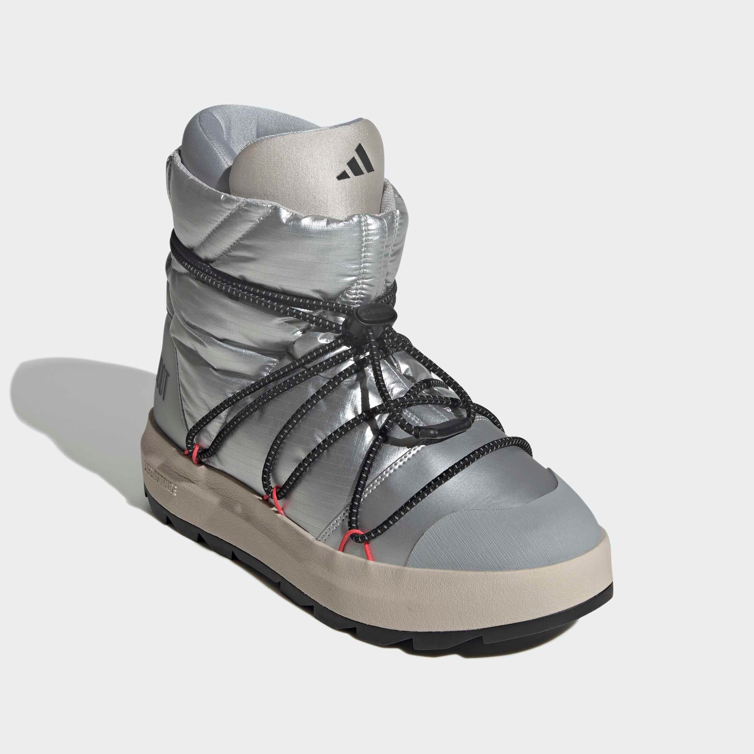 Sneaker ADIDAS SPORTSWEAR "ADIDAS X MOON BOOT ACE MID", Gr. 39, matte silber, core schwarz, lucid rot, Synthetik, Textil, Schuhe