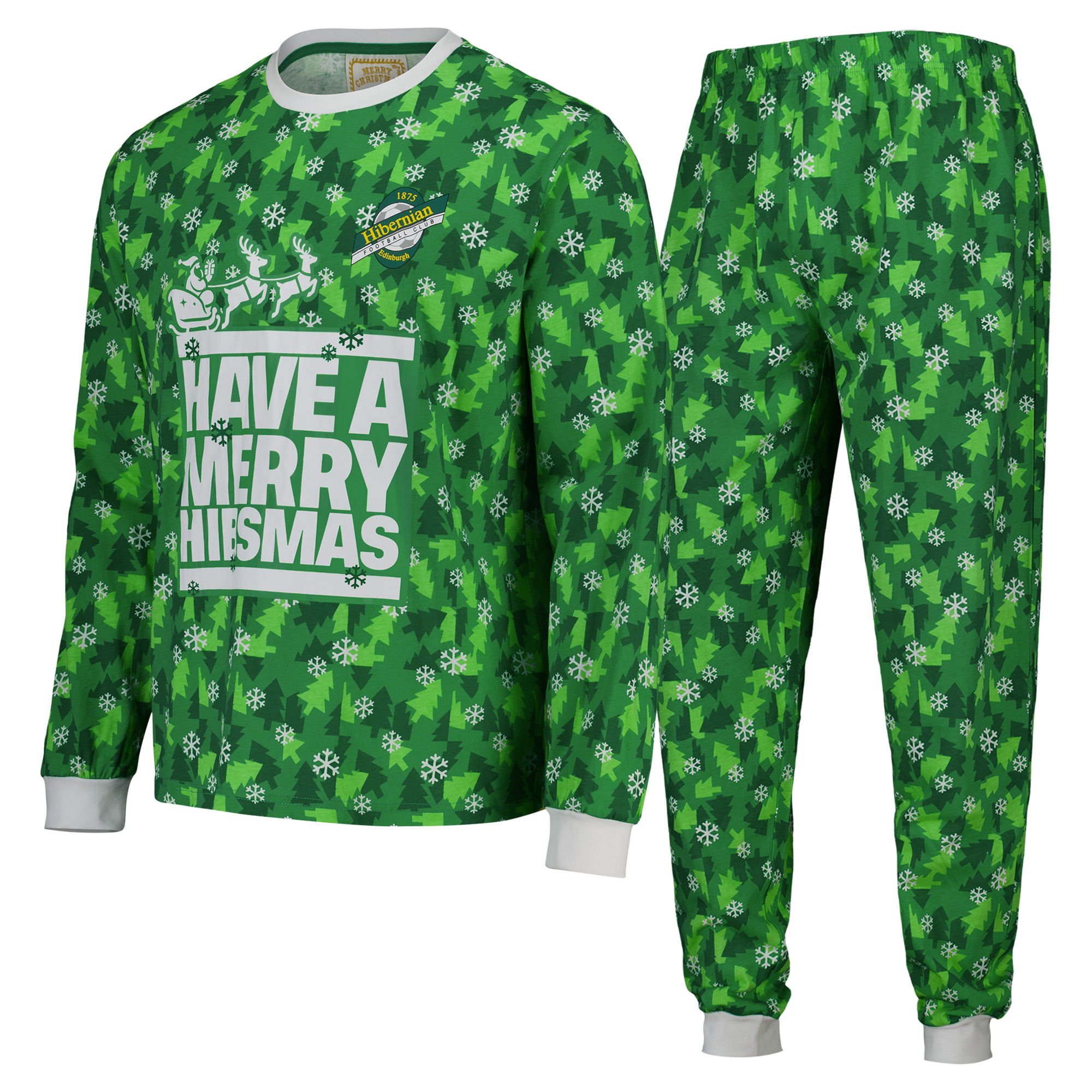 Hibernian Weihnachtspyjama – Grün – Herren Image