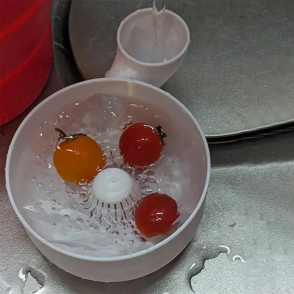 Automatische Gemüsewaschmaschine, 3D-gedruckte Beeren, Waschschüssel, Reinigungsgerät, Reinigungsmaschine für die Küche, einzigartiges Gadget, schnelles Entleeren Image