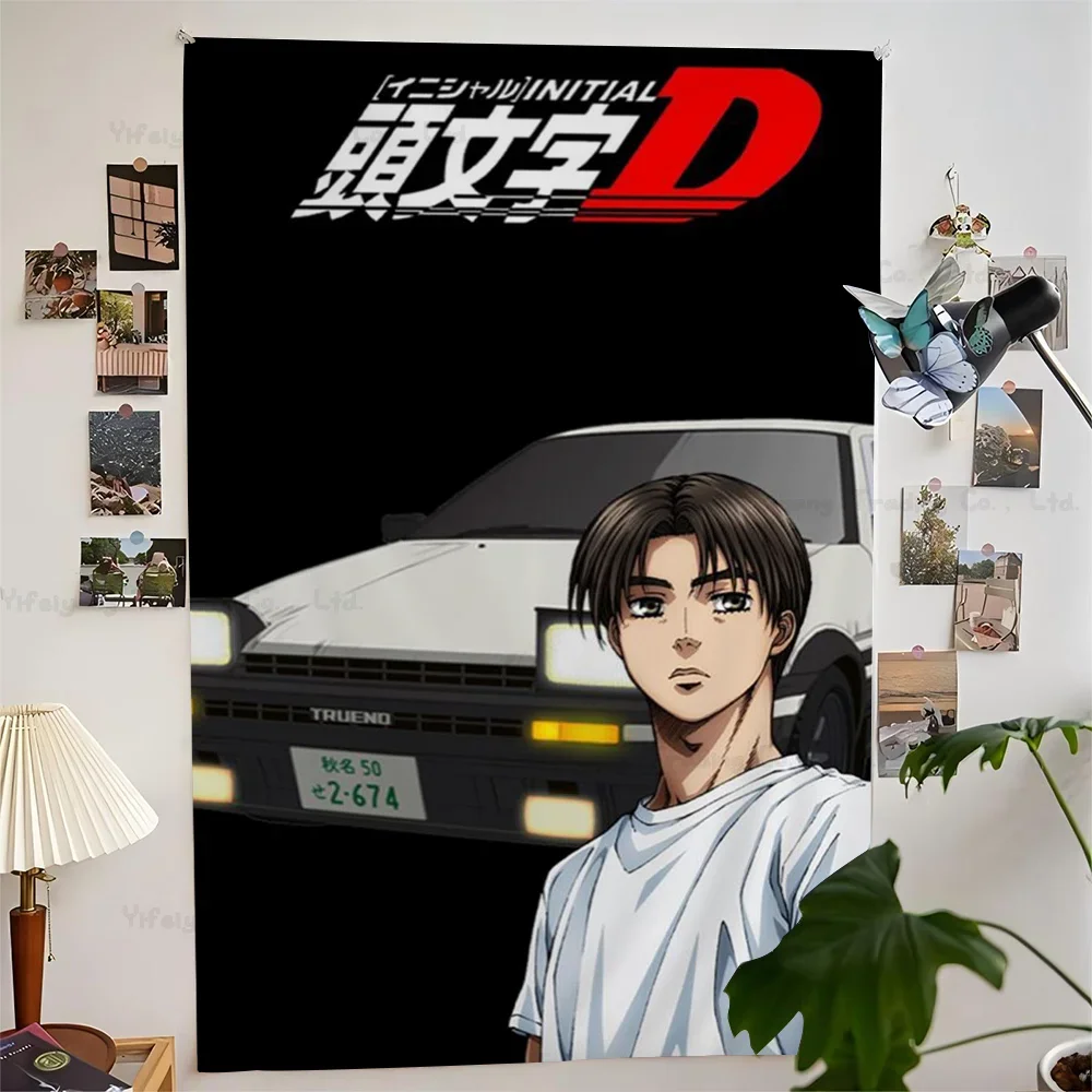 Anime Initial D Classic Hanging Bohemian Tapestry Hanging Tarot Hippie Wall Rugs Dorm Japanese Tapestry Image