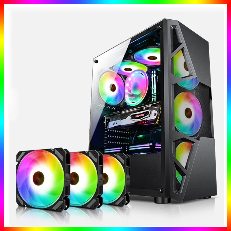 ARGB CPU Gehäuselüfter 120 mm 5 V 3PIN Motherboard Beleuchtung Sync 4PIN PWM 800-1800 U/min Gehäusekühler Lüfter Einstellbare Geschwindigkeit Ventilador Image