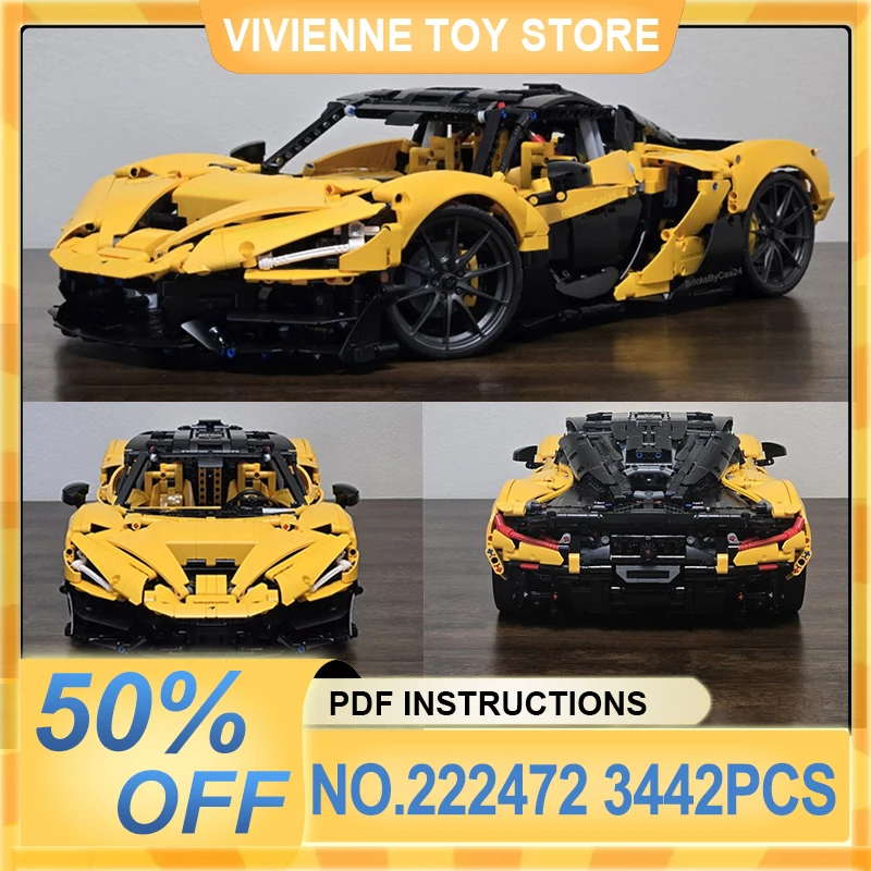 Neue MOC 1:8 Technische Super Sport Auto W1 Modell Montage Bausteine Ziegel Hypercar Diy Puzzle Spielzeug Geburtstag Geschenke Für Kinder Image