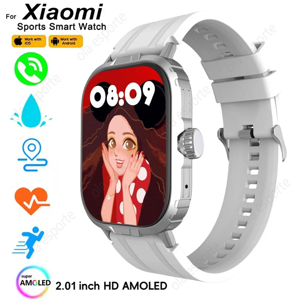 Für Android Smart Uhr Globale Version Männer Frauen AMOLED Bildschirm Herzfrequenz Bluetooth Anruf GPS Track Wasserdichte Sport Smartwatch Image