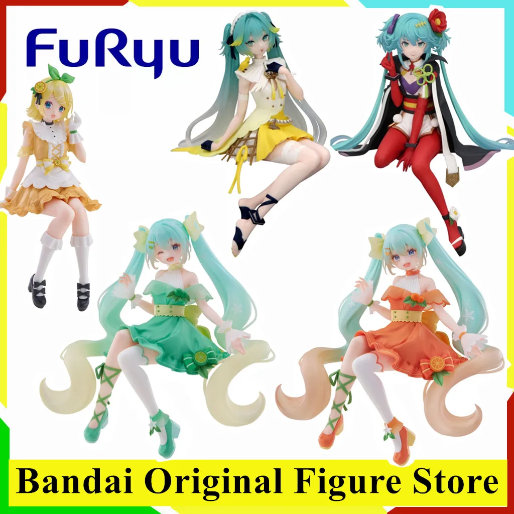 Original Furyu Kuji Hatsune Miku Citrus Miku Kagamine Rin Action Figur Spielzeug Anime Nudel Stopper Figur PVC Modell Sammlung Image