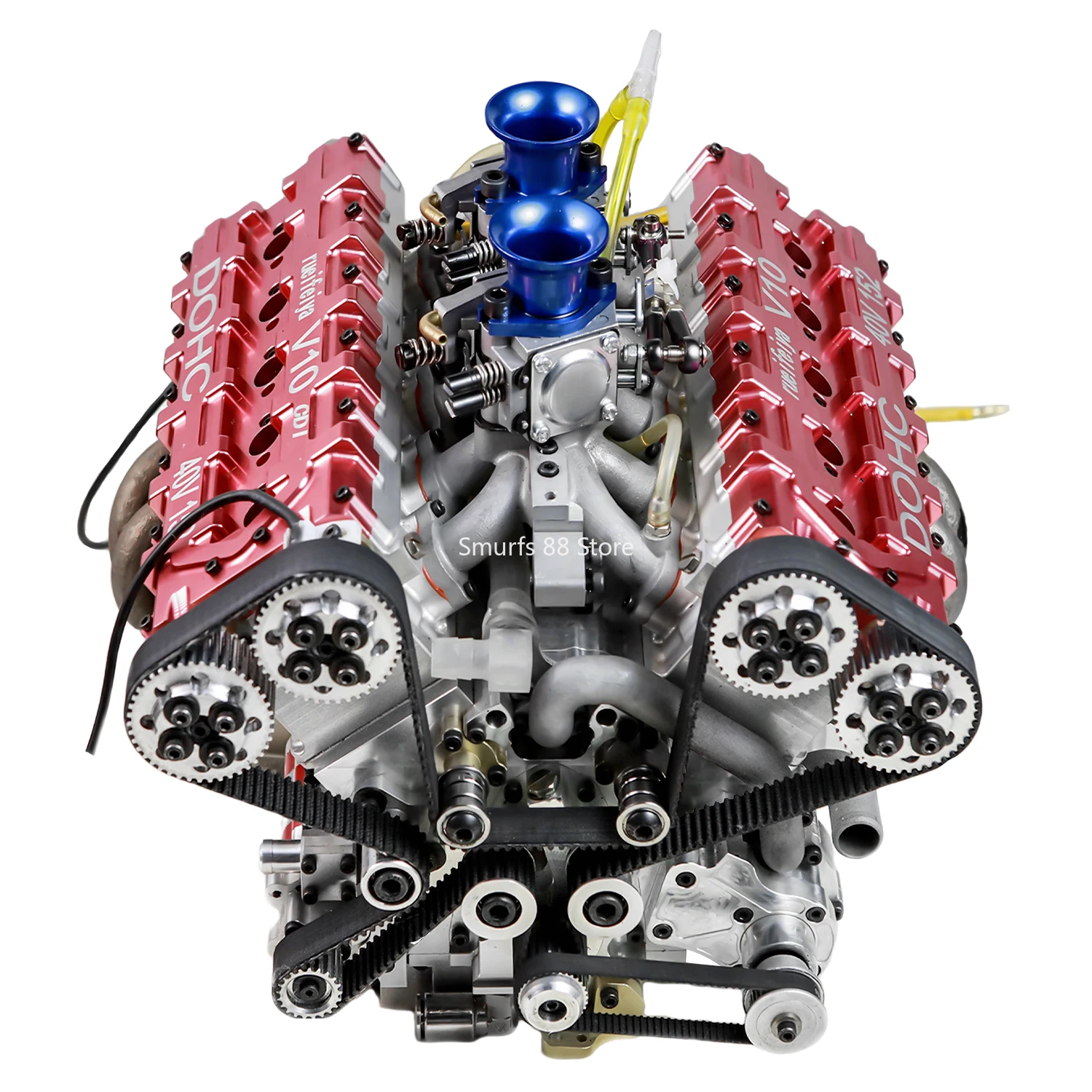 V10 150 cc 4-Takt-Motormodell, Metall-Wasserkühlungsmotormodell, geeignet für 1/4 Autos und Bootsmodelle, Spielzeug, 16 PS Image