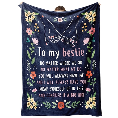 Fleecedecken Überwurfdecke für die Couch Geschenk Sentimentale Freundschaft Niedlich Modern Sofa Bett Dekorative Decke Warme Decke Wohndeko Image