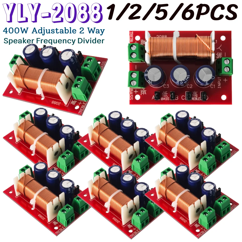 1-6 Stücke YLY-2088 2 Weg Crossover Filter Modul 400 W HiFi Lautsprecher Modifikation Upgrade Board Full Range Höhen Bass Schweißen Kostenloser Image