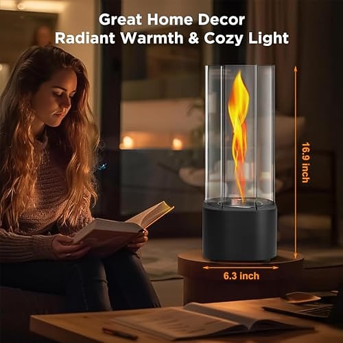 abletop Feuerstelle Outdoor-Feuerstelle mit Glastisch und Fernbedienung für Camping 161636cm Image