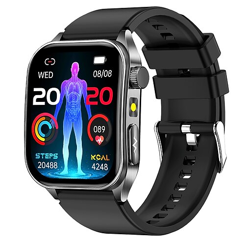 iMosi E810 Smartwatch 1.95 Zoll Smartwatch Fitnessuhr Bluetooth Schrittzähler Anruferinnerung Schlaf-Tracker Kompatibel mit Android iOS Unisex Langer Standby Freisprechanrufe Wasserdicht IP68 38mm Image