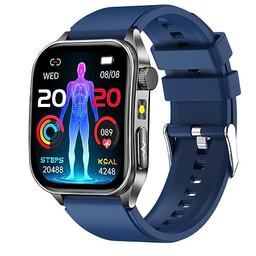 iMosi E810 Smartwatch 1.95 Zoll Smartwatch Fitnessuhr Bluetooth Schrittzähler Anruferinnerung Schlaf-Tracker Kompatibel mit Android iOS Unisex Langer Standby Freisprechanrufe Wasserdicht IP68 38mm Image