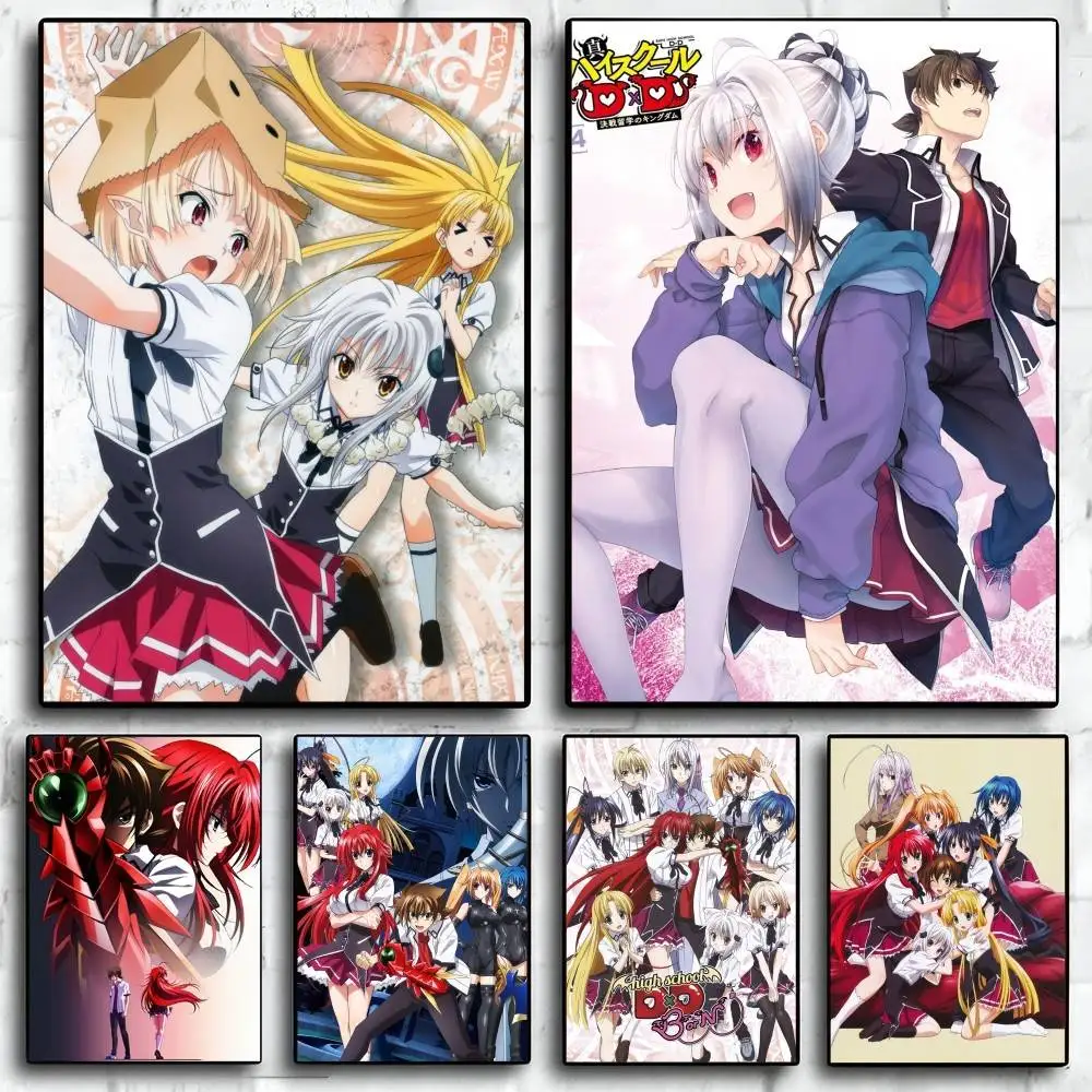 High School DxD Anime Poster Selbstklebende Kunst Wasserdichter Papieraufkleber Kaffeehaus Bar Zimmer Wanddekoration Image
