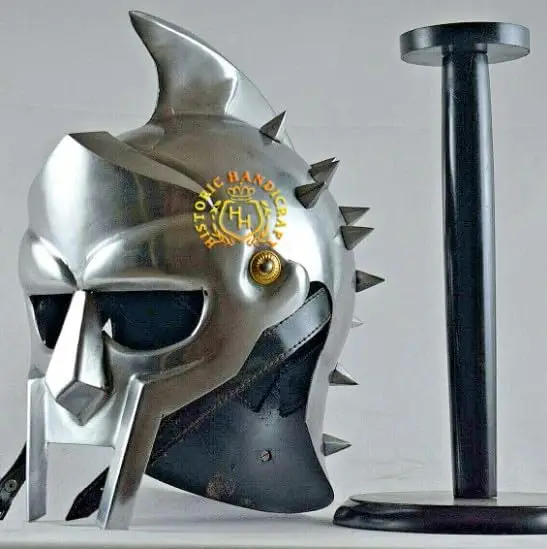 Römischer Gladiator Maximus Arena Helm | Mittelalterlicher Helm | Portable for Adults | Halloween-Party-Kostüme | Larp-Kleidung Image