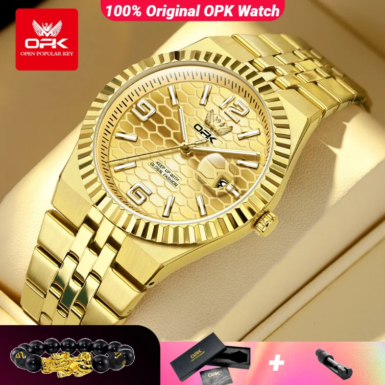 OPK 8186 Business Herrenuhr Edelstahl wasserdichte Uhr Automatik Datum Quarz Herrenuhr Image