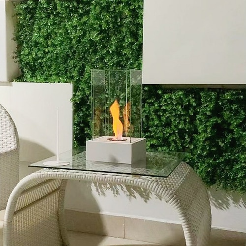 Großer Tischkamin aus Glas, 48,3 cm hoch, tragbarer Feuerschalentopf, sauber brennender Bioethanol-Kamin ohne Abzug für Partys und Veranstaltungen im Innen- und Außenbereich auf der Terrasse Image