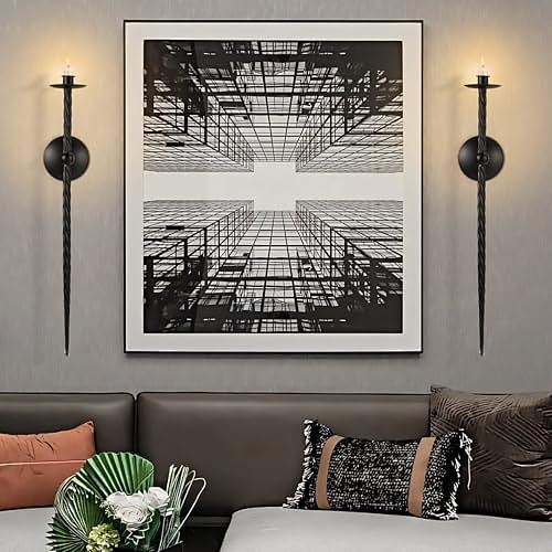 Portacandele da parete 1 pz / 2 pz grandi applique per candele intrecciate portacandele in metallo da parete per sala da pranzo, soggiorno, ufficio, camera da letto
