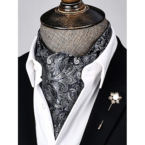 Herren-Paisley-Schal aus Kunstseide für Weihnachten – festliches Weihnachtsgeschenk, mehrere Farben, eleganter, formeller Stil für Winterpartys und Feiern Image