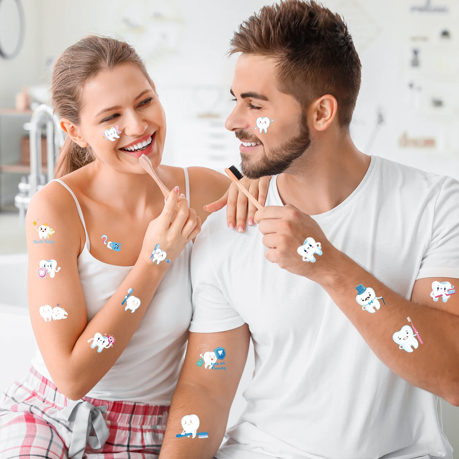 Temporäre Zahntattoos, Partydekorationen für Zahnfee, Preise und Belohnungen, 10 Blatt Image