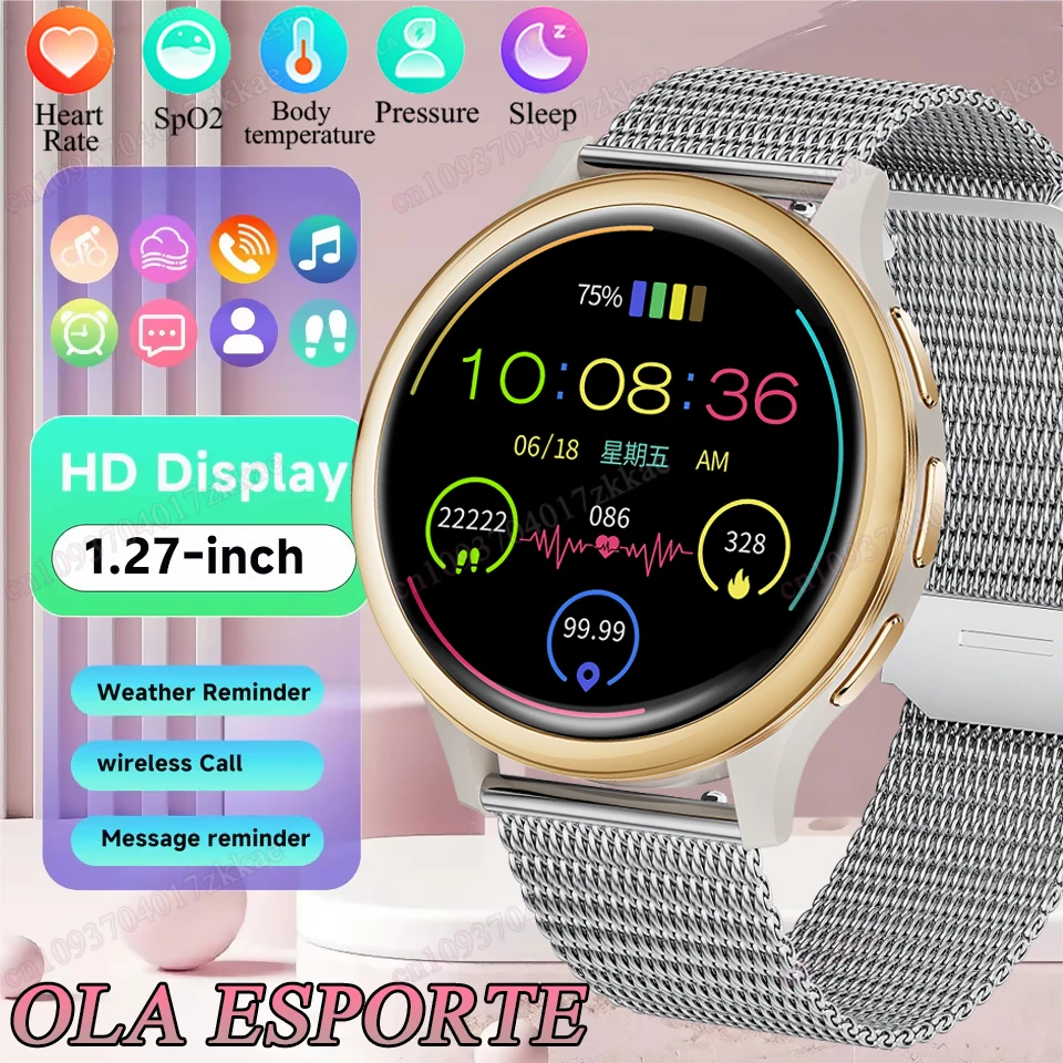 2025 frauen Smart Uhr Herzfrequenz Schlaf Gesundheit Monitor Bluetooth Anruf Smartwatch Frauen Sport GPS Track Tracking Für Android IOS Image