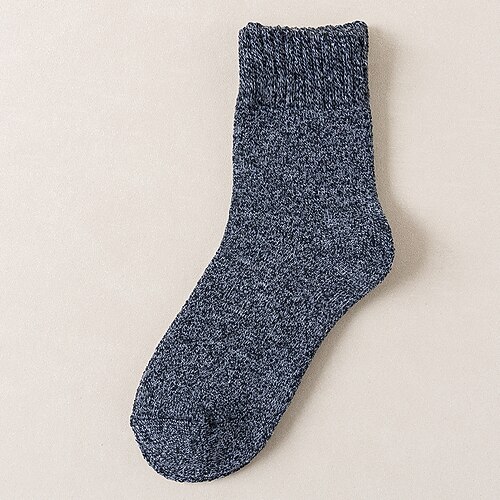 Herren 5 Paare Mehrfachpackungen Socken Laufsocken Freizeitsocken Schwarz Marinenblau Farbe Einfach Urlaub Sport Outdoor Täglich Basic Warm Herbst Winter Mode Lässig Image