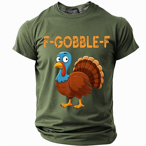 Lustiges Herren Thanksgiving F-GOBBLE-F Grafik T-Shirt Kurzarm Image