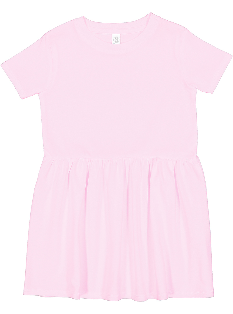Rabbit Skins 5333 Toddler Fine Jersey Dress Top in Pink size 5/6 | Cotton