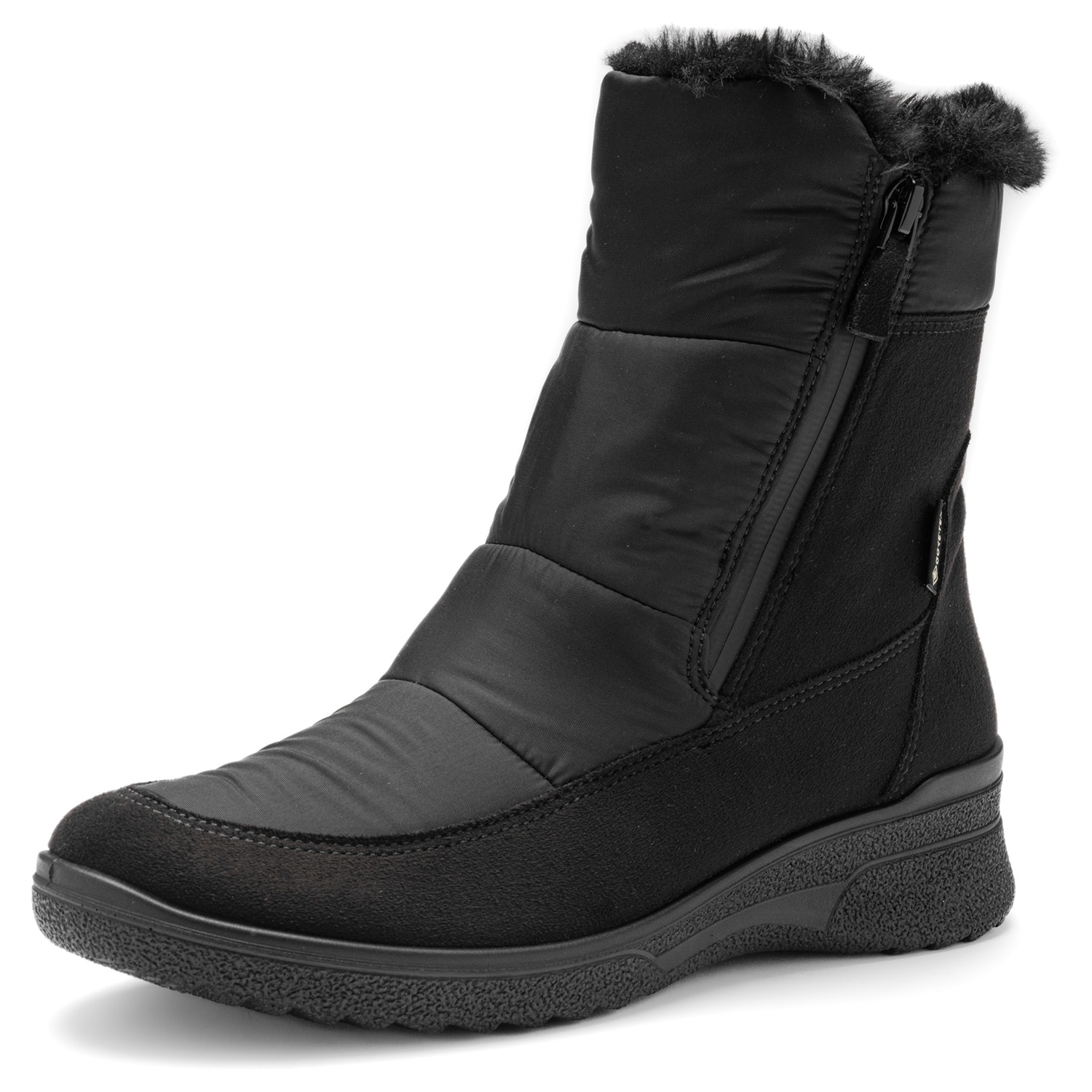 Winterstiefelette ARA "MÜNCHEN", Damen, Gr. 40, schwarz, Lederimitat, Textil, unifarben, Schuhe Winterstiefelette, Snowboots, Winterstiefel mit Gore-Tex und schuhweite H (sehr weit)