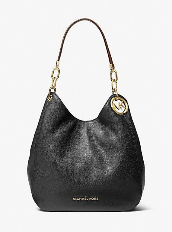 Mk Lillie Large Pebbled Leather Shoulder Bag - Black - MICHAEL Michael Kors Totes