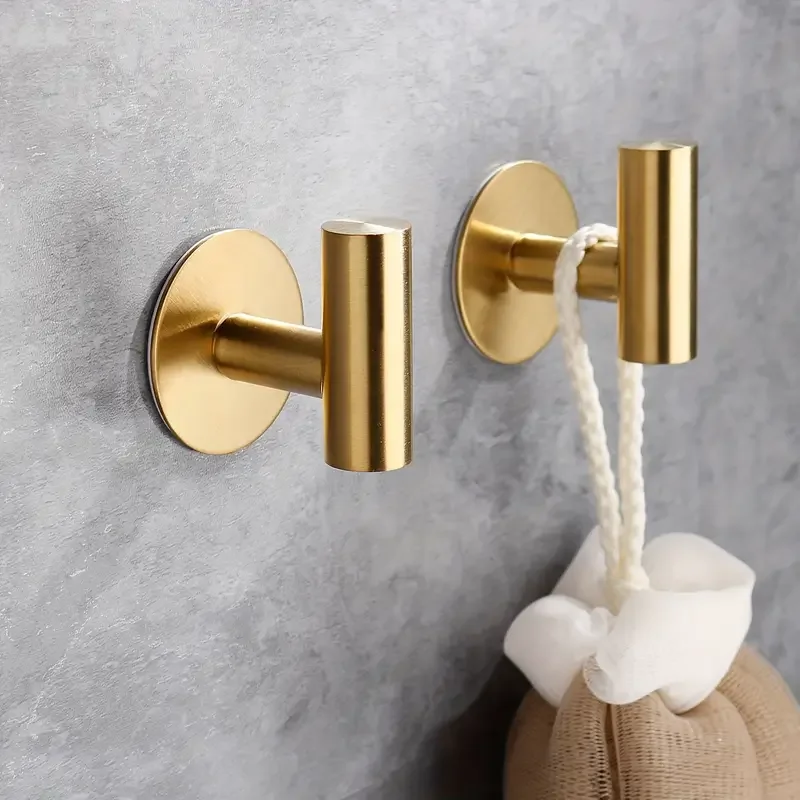 Edelstahl Kleiderhaken Nagelfrei Handtuchhaken Kleiderhaken Badetuchhaken Wasserdicht Geschenk Empfohlen Goldfarbe