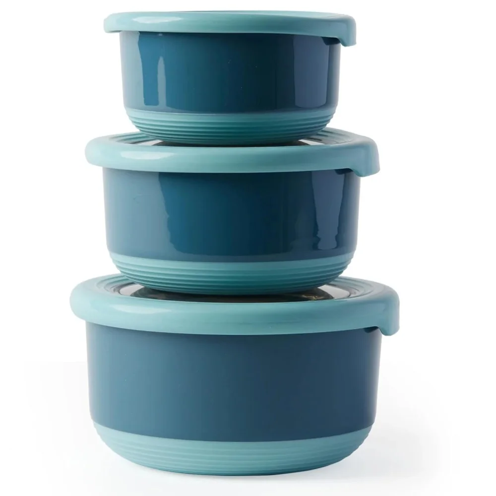 Boîte à déjeuner ronde scellée en acier inoxydable avec couvercle, conteneur de stockage des aliments Bento de cuisine, réfrigérateur, boîte de conservation des aliments frais