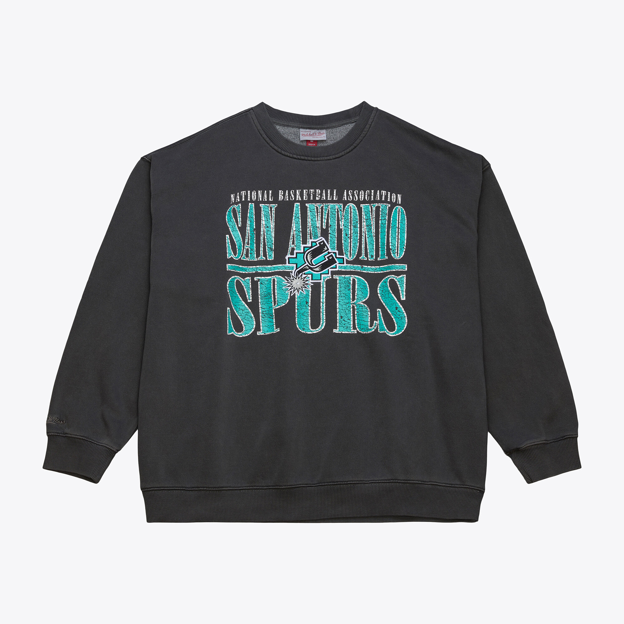 San Antonio Spurs Mitchell & Ness Downtown Fleece Vintage Crew – Herren Image