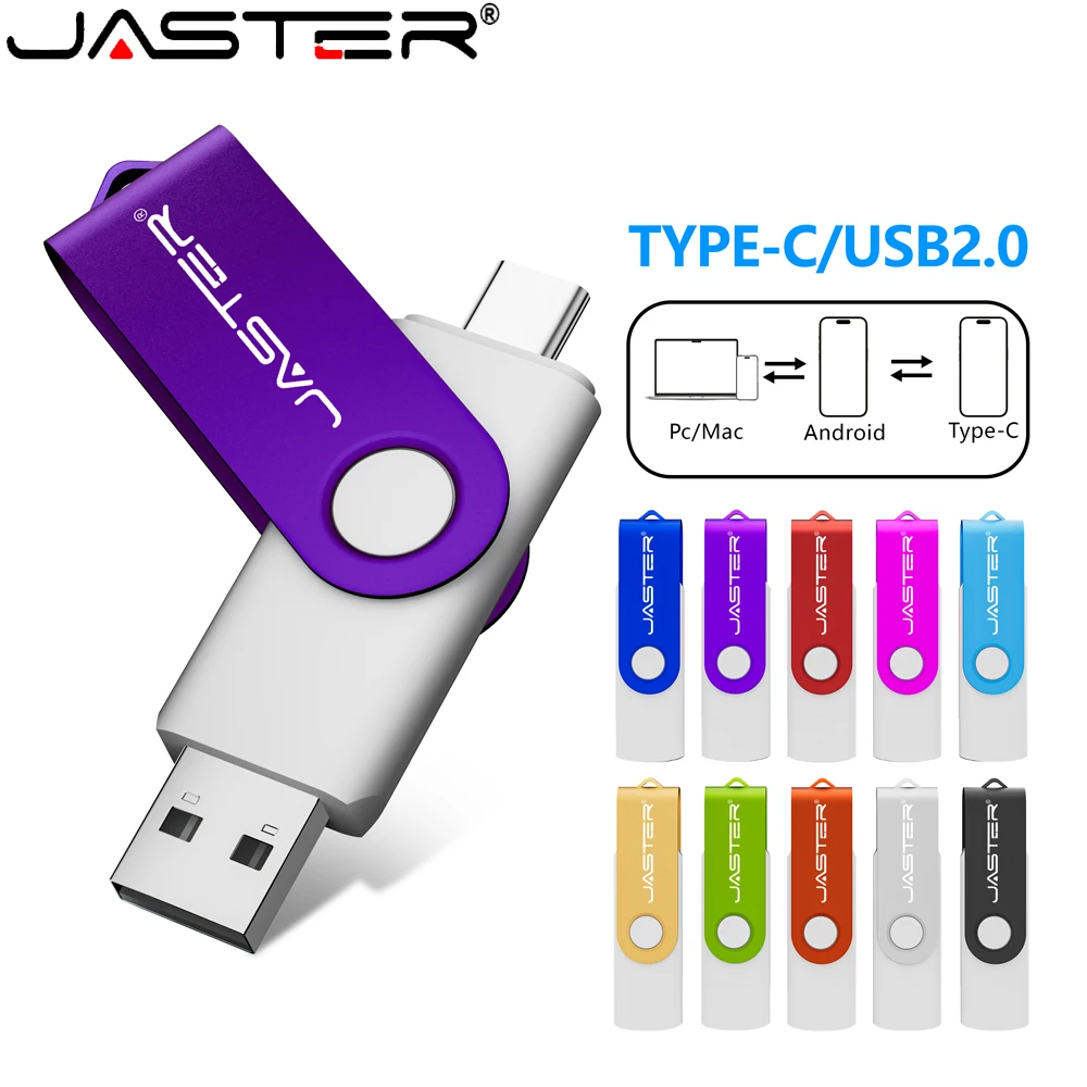 JASTER TYPE-C Werbegeschenk USB-Flash-Laufwerk 128 GB Metall-Memory Stick 64 GB Weißer Stiftlaufwerk 32 GB Echte Kapazität USB-C 16 GB Pendrive Image