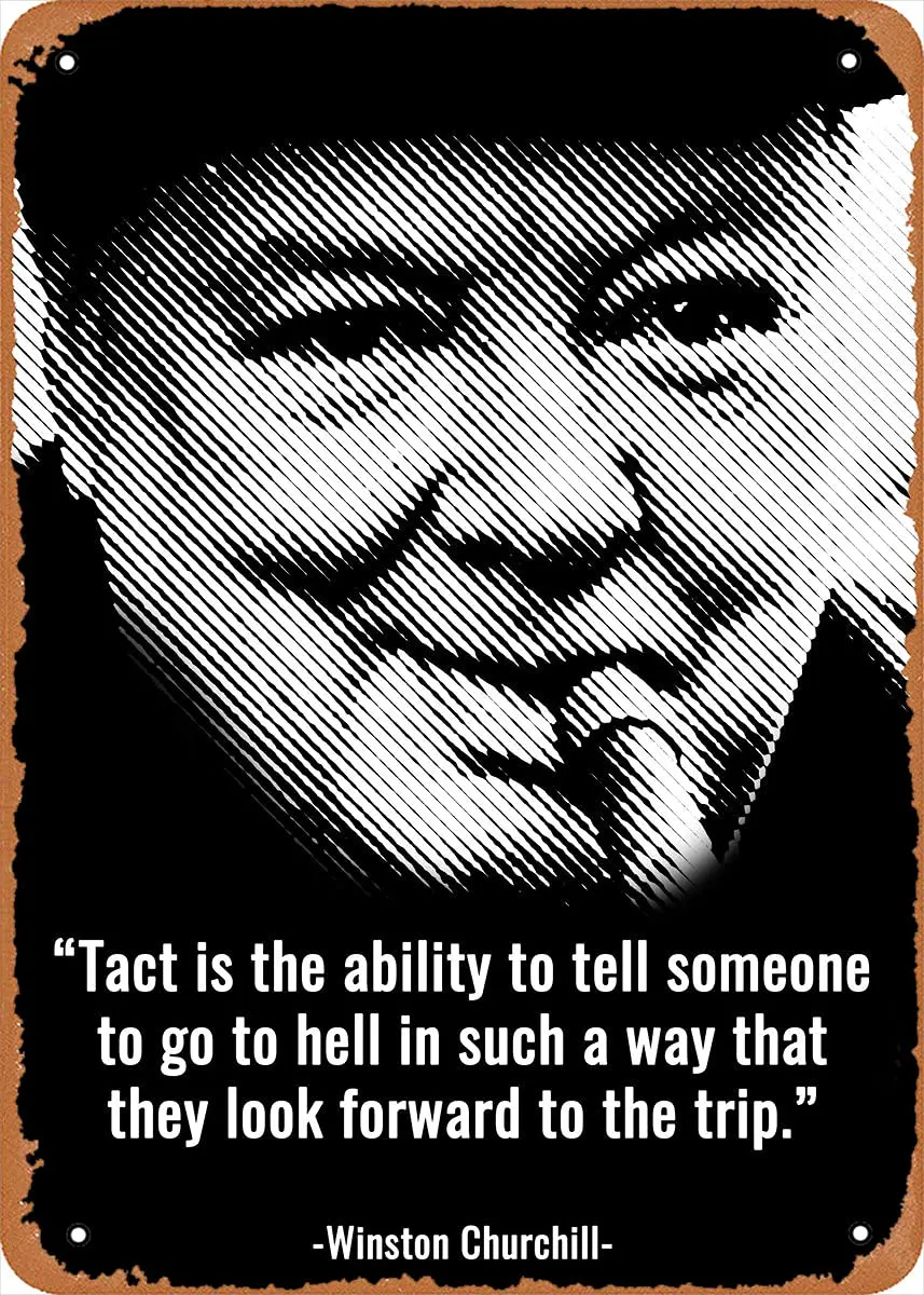 Zitate Churchill Zitate Inspiration Retro Vintage Dekoratives Metallblechschild Image