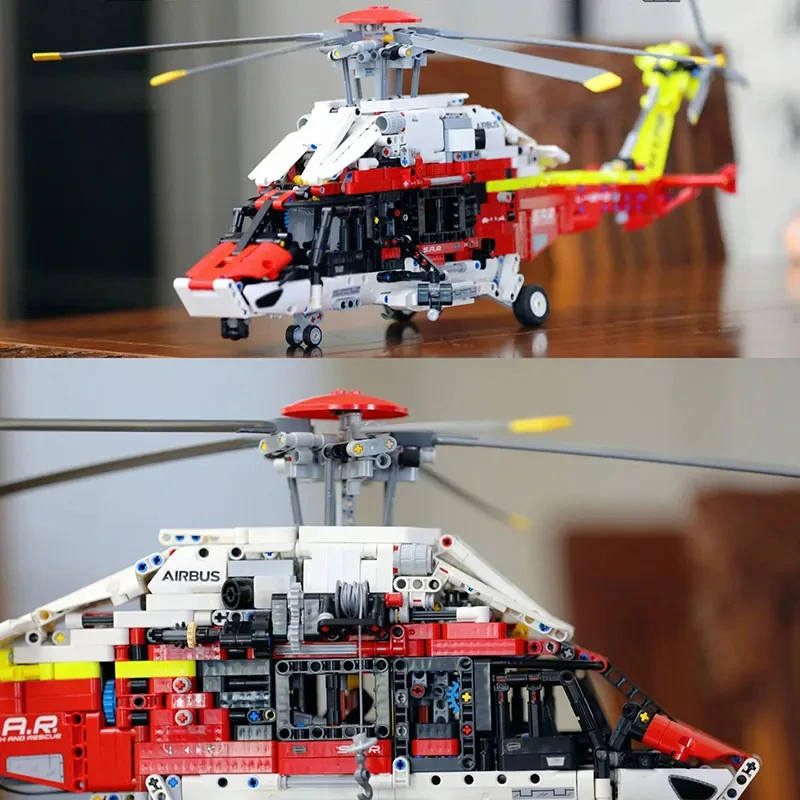 Rettung hubschrauber Bausteine 2001PCS Technologie Airbus H175 motor montage hubschrauber Bausteine Spielzeug Kinder Jungen Ho Image