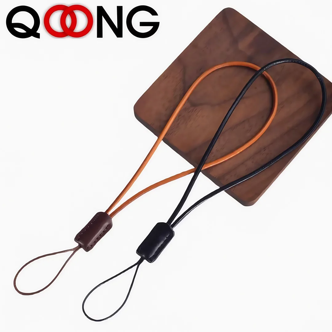 QOONG 13CM 19CM 45CM Echtes Leder Auto Schlüsselbund Retro Manuelle Weben Seil Schlüssel Kette Halter Kalbsleder telefon Lanyard Schlüssel Ring M01 Image