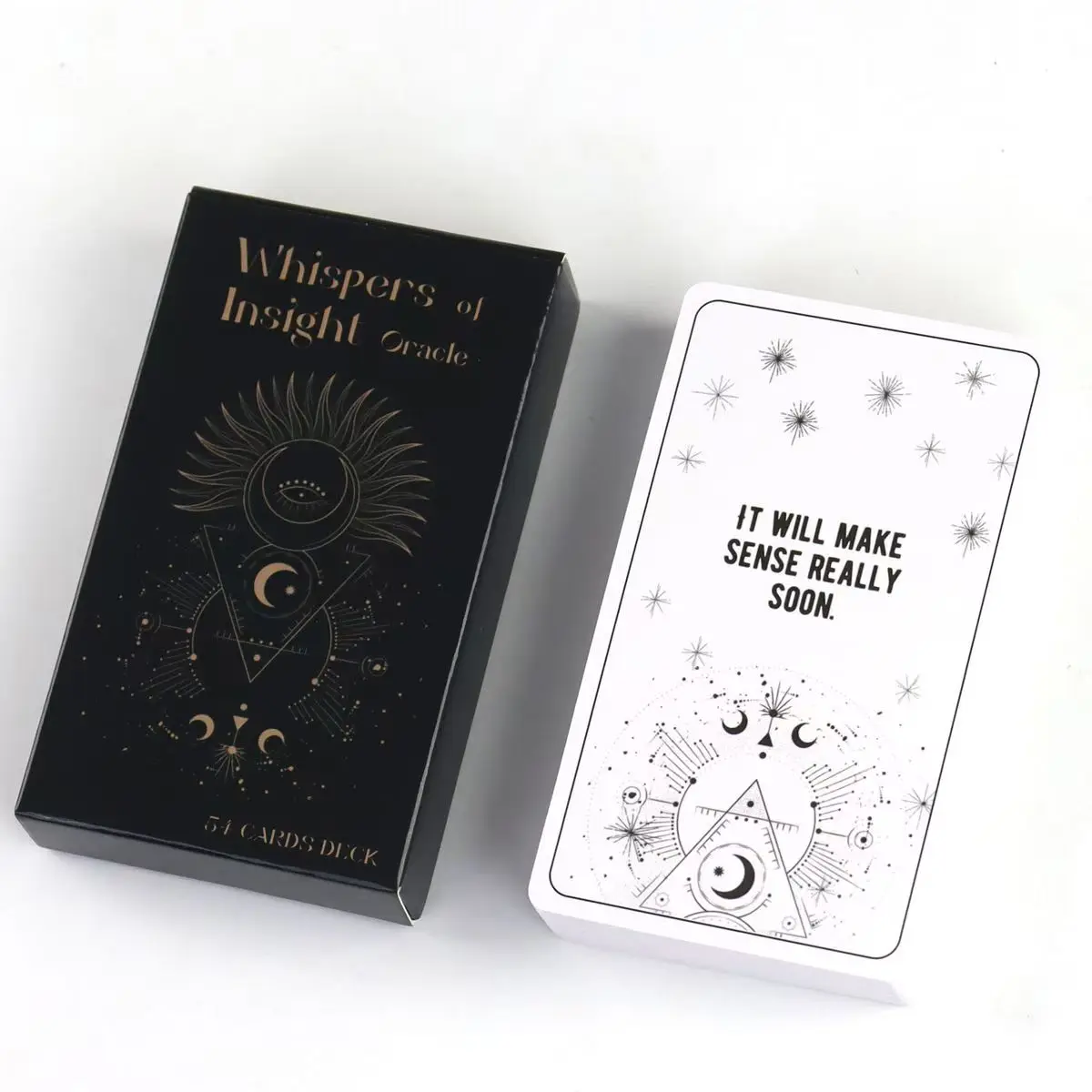 Whispers of Insight 10,3 x 6 cm – Why Oracle Deck 54 inspirierende Antworten zur Erkundung der versteckten Bedeutung hinter den Herausforderungen des Lebens Image