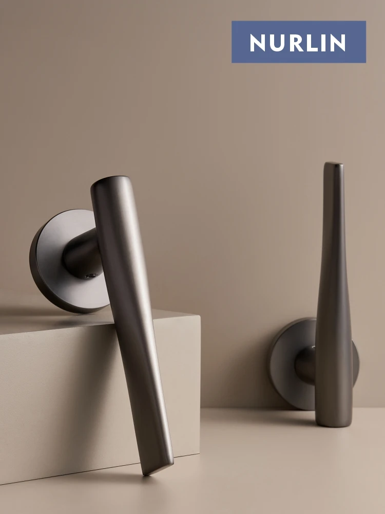 Nurlin Massives Messing Gunmetal Modernes Design Zimmer Badezimmer Türgriff Durchgang Privatsphäre Einsteckschloss