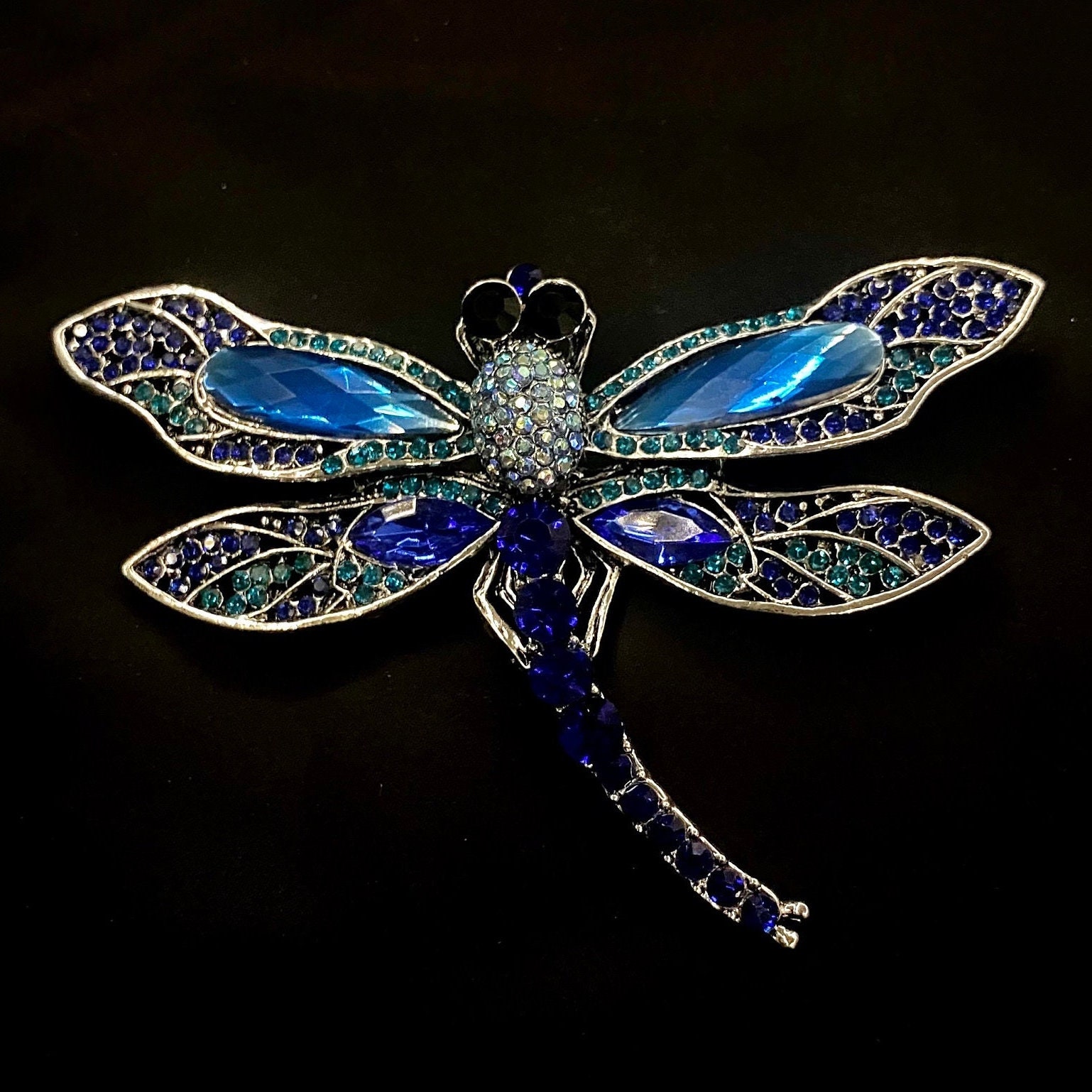 Spilla libellula, qualcosa di blu, libellula blu, libellula gioiello, libellula scintillante, spilla insetto, spilla libellula, spilla entomologia
