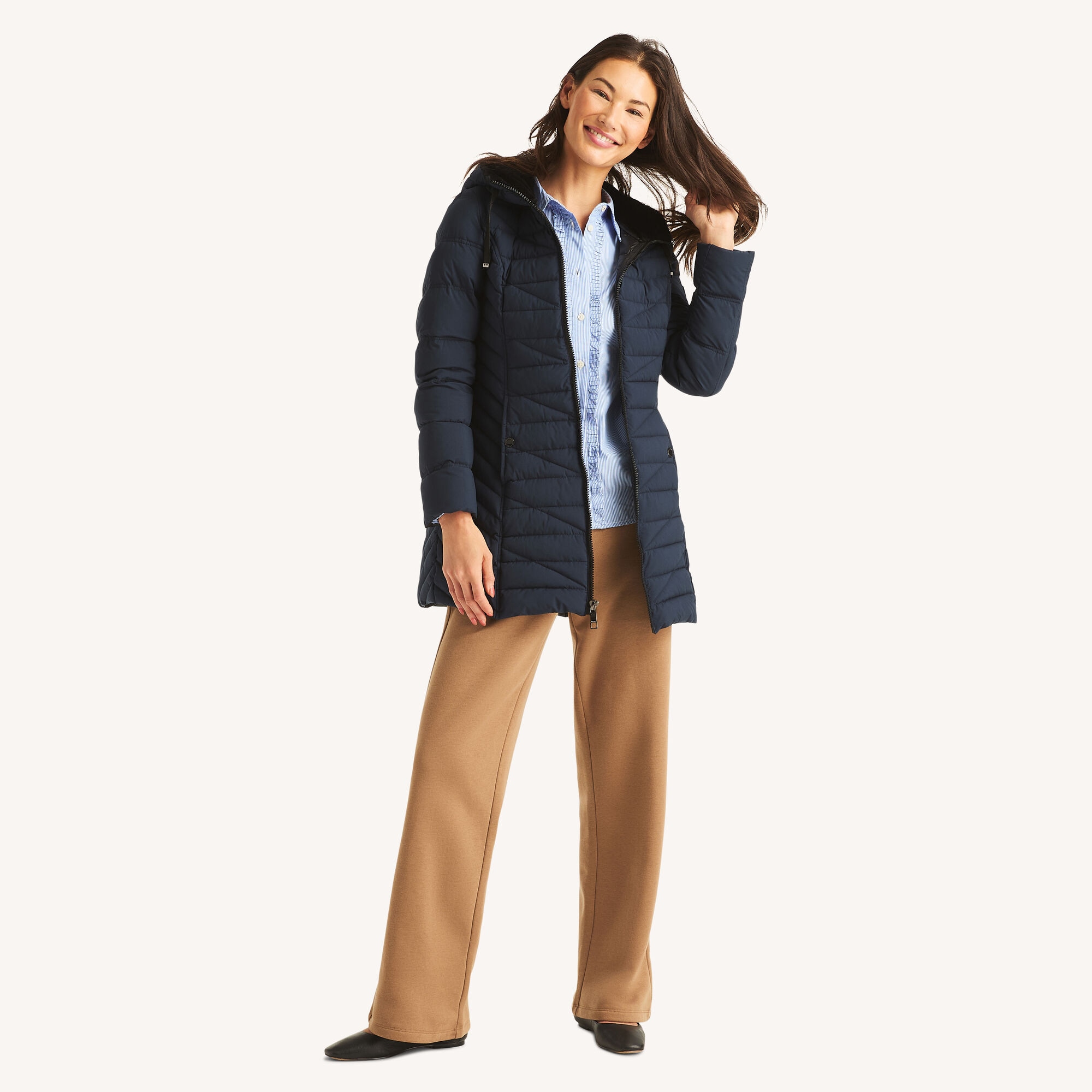 Nautica Women's Puffer Jacket 463 (J Navy), S