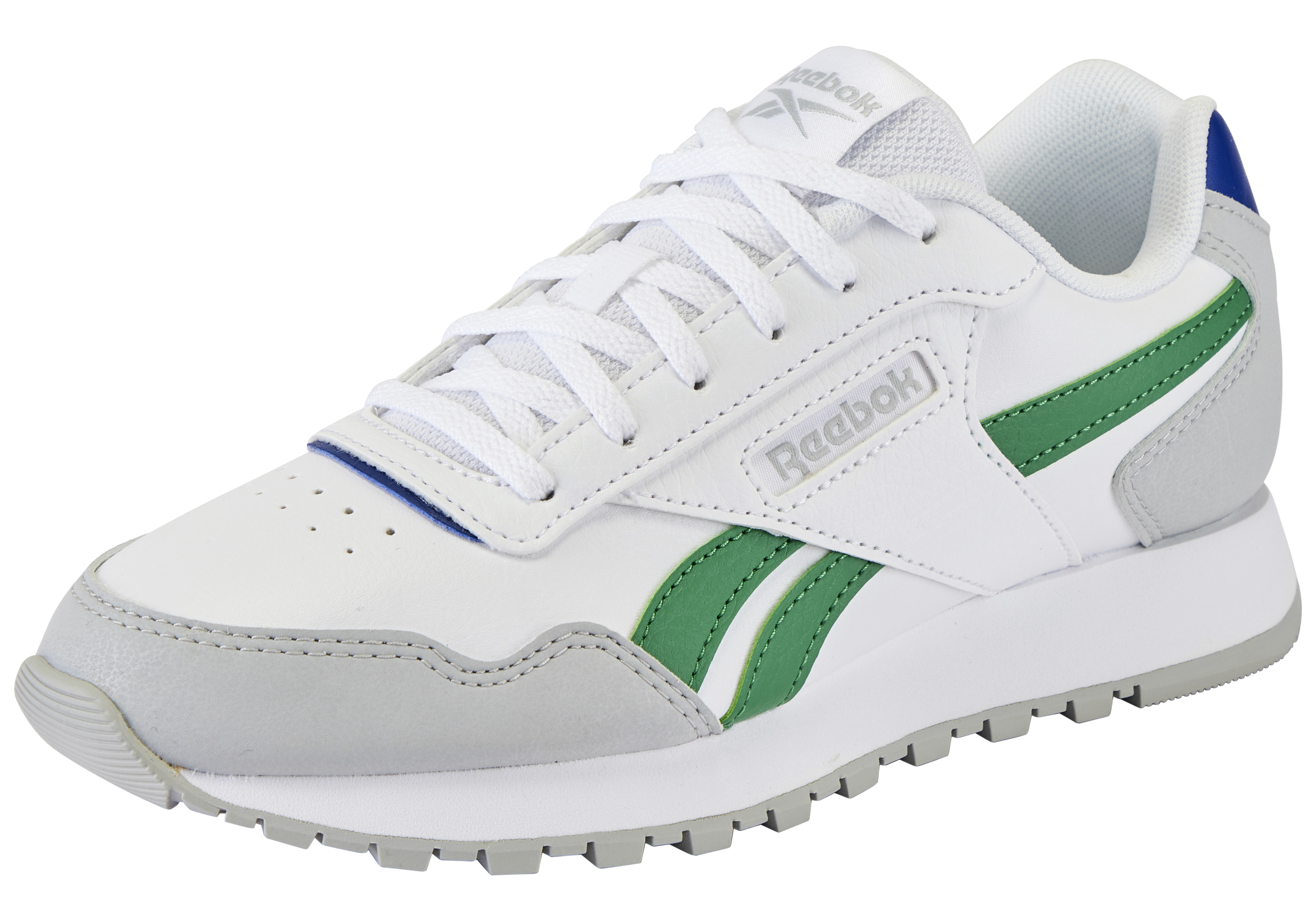 Sneaker REEBOK CLASSIC "REEBOK GLIDE", Damen, Gr. 38, weiß, grau1, classiccobalt, Synthetik, Schuhe Sneaker