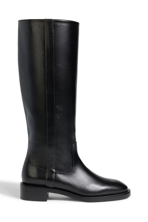 Lenora Leather Knee Boots - Black - Stuart Weitzman Boots