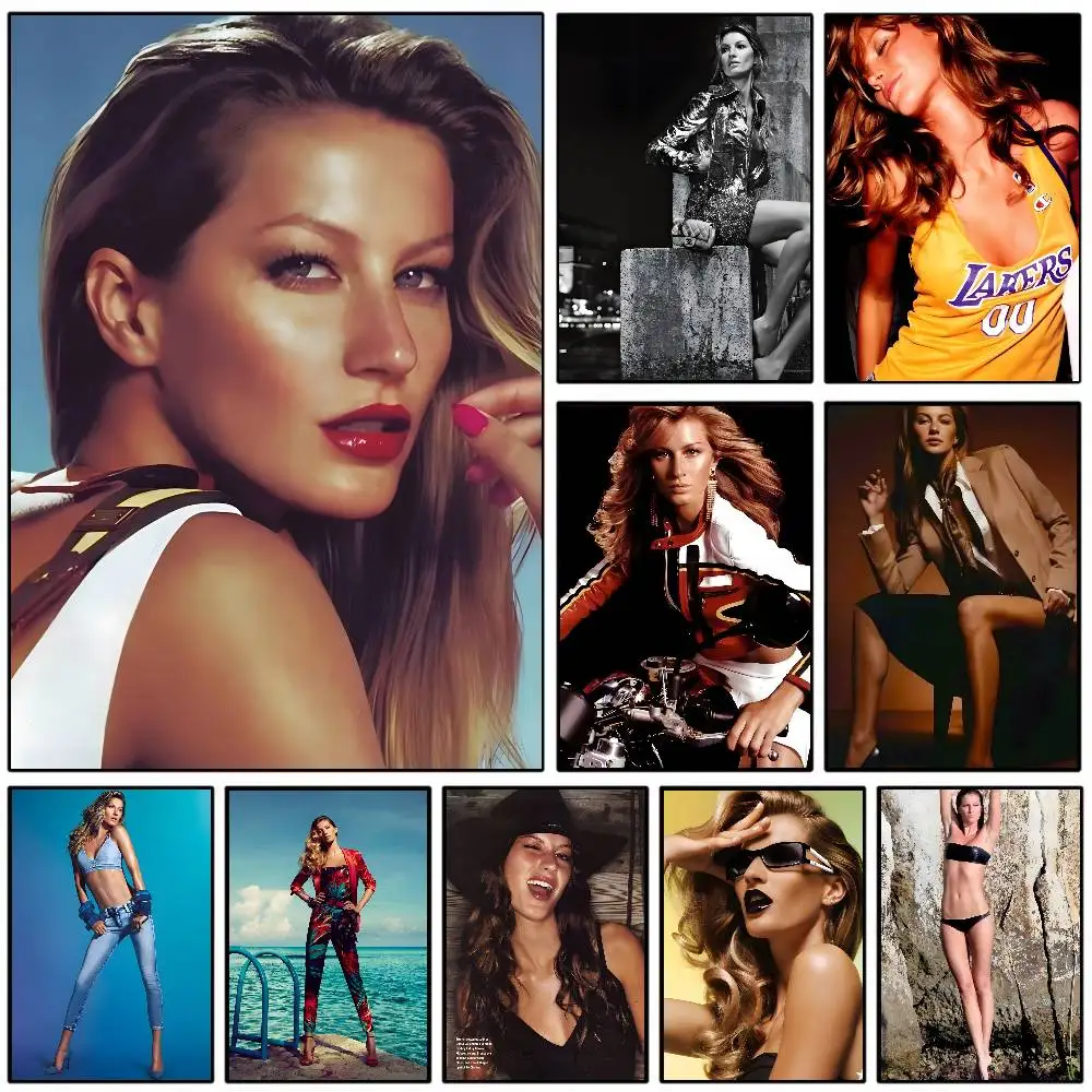 Modell G-Gisele Bundchen Poster HD klebrige Wand wasserdicht Zuhause Wohnzimmer Schlafzimmer Wohnheim Bar ästhetische Dekoration Image
