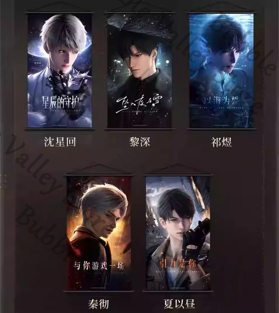 Original Anime Love and Deepspace Sylus Xavier Rafayel Caleb Zayne Cosplay Hang Bild Cartoon Malen Poster Scroll Malerei Weihnachten