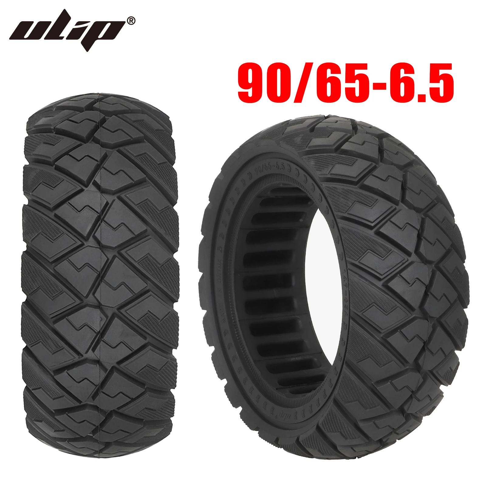 ULIP Neuer 90/65-6,5 Vollreifen, verdickter, verschleißfester, schlauchloser All-Terrain-Reifen für Dualtron/Kaabo/Speedual Elektroroller Image