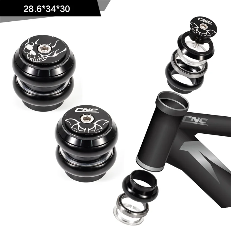 CNC 1-1/8" MTB Road Folding BMX Threadless Headset - 34mm28,6mm Straight Tube Fork Konventionelles Threadless Fahrrad Headset Image