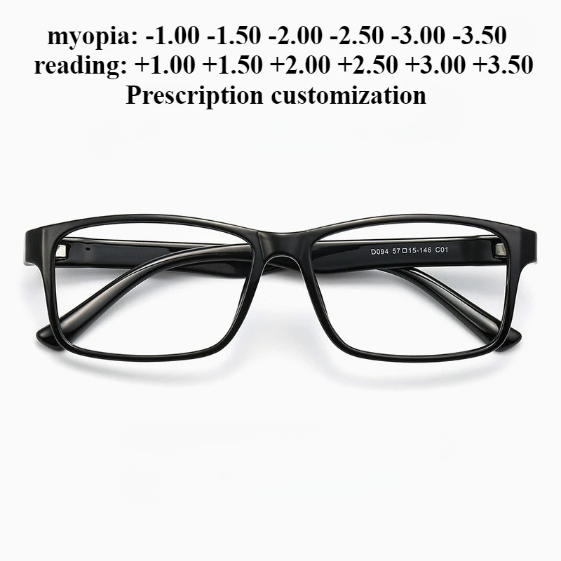 57 mm-147 mm Herrenrahmen, rechteckig, großes Gesicht, verbreitert, ultraleicht, TR90, verschreibungspflichtig, individuelle Lesebrille mit blauem Licht blockierend Image