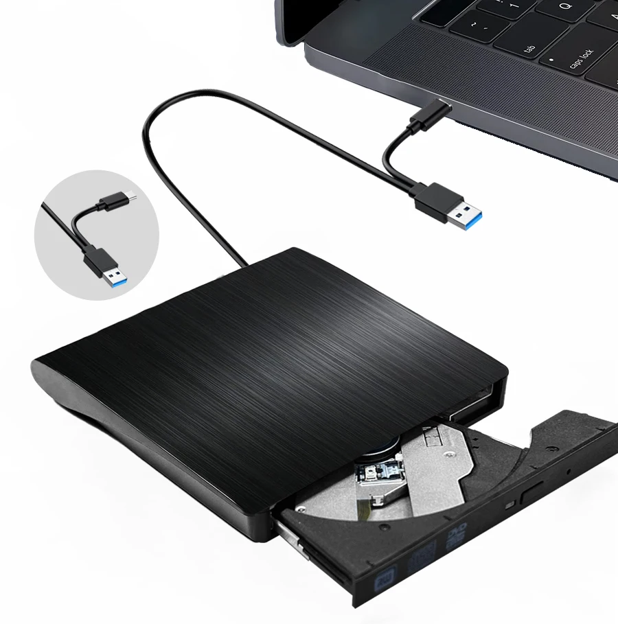 Externes DVD-Laufwerk USB 3.0 Typ-C Tragbarer Player für Laptop PC CD DVD +/-RW ROM Brenner Schriftsteller für Desktop-Laptop Windows Image
