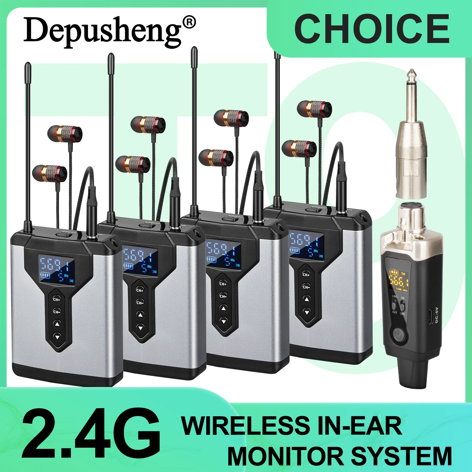 Stereo-UHF-In-Ear-Überwachungs-Funksystem DT1/2/4 Sender und Empfänger des Live-Musik-Bühnen-Performance-Studios Image