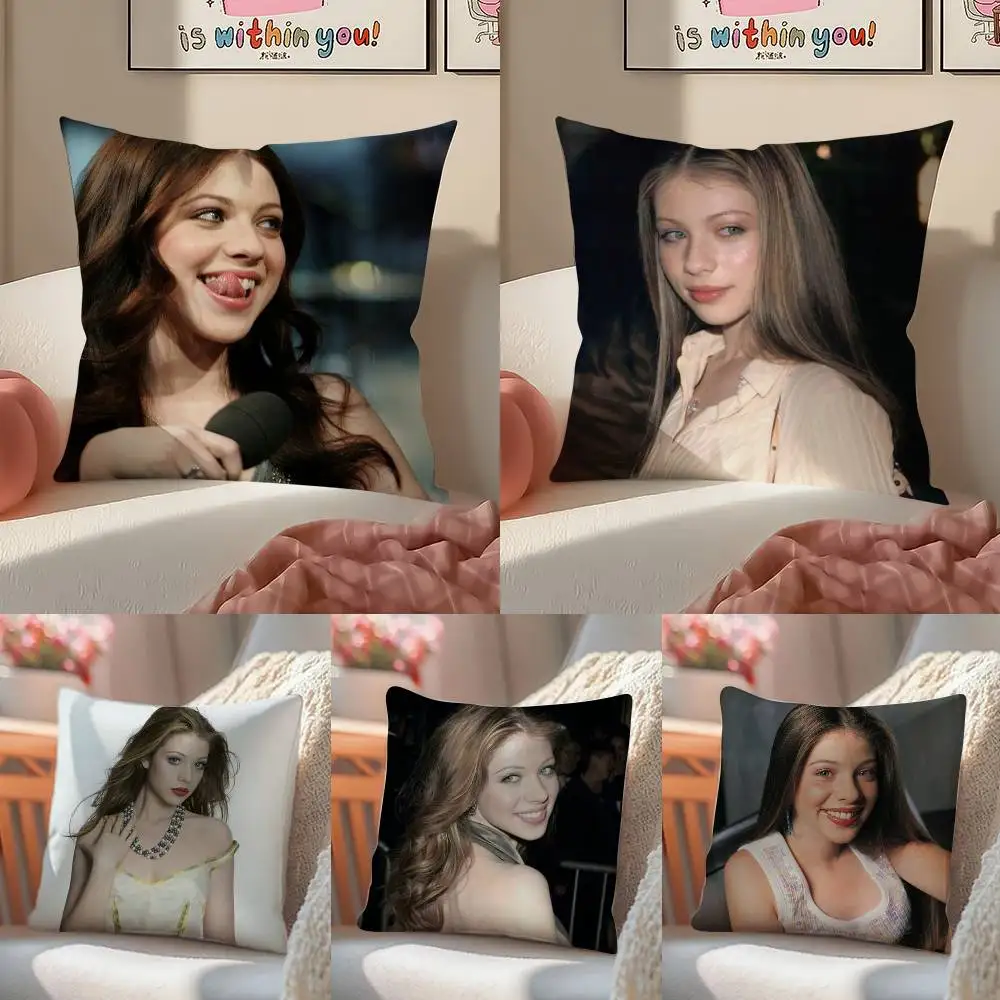 M-Michelle T-Trachtenberg Kissenbezug, Anti-Dustmite-Kissenbezug, unsichtbarer Reißverschluss, seidiger Sofakissenbezug Image