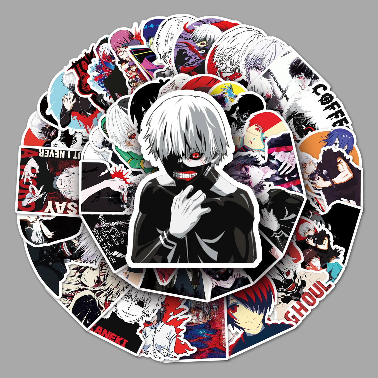 51 Stück Tokyo Ghoul Aufkleber Cartoon Laptop Roller Auto Kofferraum Kühlschrank Dekoration Aufkleber Image